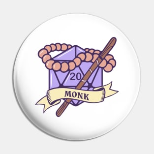 DnD Monk Class D20 Pin