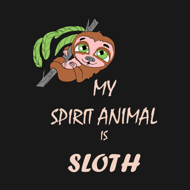 Funny Cute Spirit Animal Sloth by Foxydream