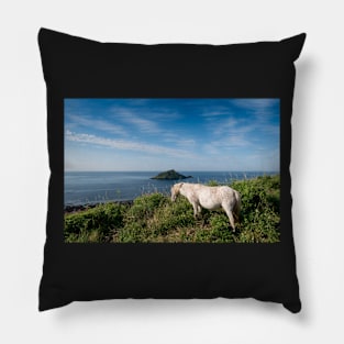 Mewstone Island and Dartmoor Pony Pillow