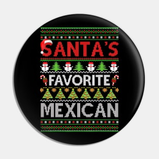 santas favorite mexican ugly christmas Pin