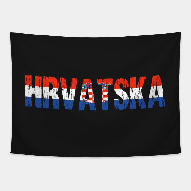 Hrvatska Croatia Distressed Flag Tapestry by Nirvanibex