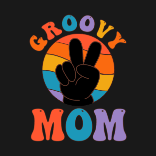 Vintage Groovy Mom Peace Sign Love Hippie T-Shirt