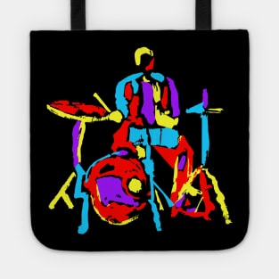 Abstract Colorful Drummer Tote