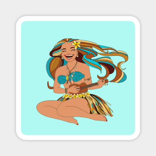 Hawaiian Happy Hula Girl Magnet