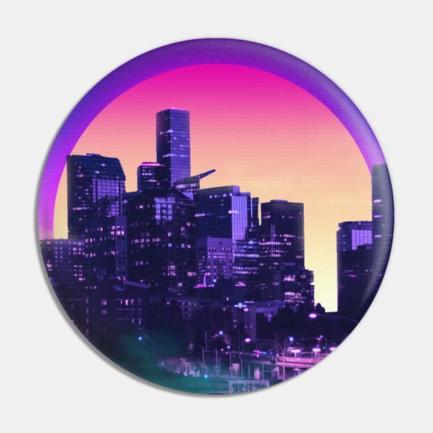 Retro City 80s neon Pin by mrcatguys