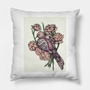 Mauve Dove and Blush Peonies Pillow