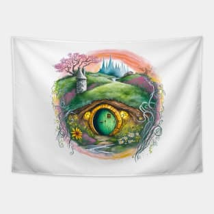 Round Doors in Spring - Fantasy Tapestry