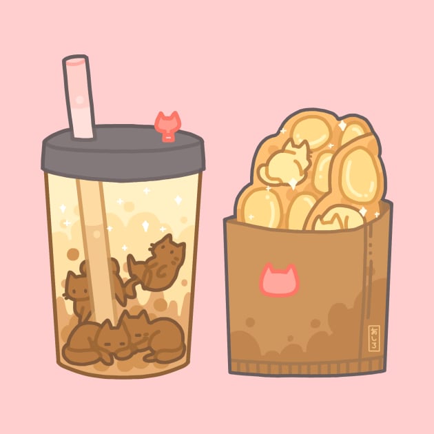 Bubble tea and waffles by ashiro_shop