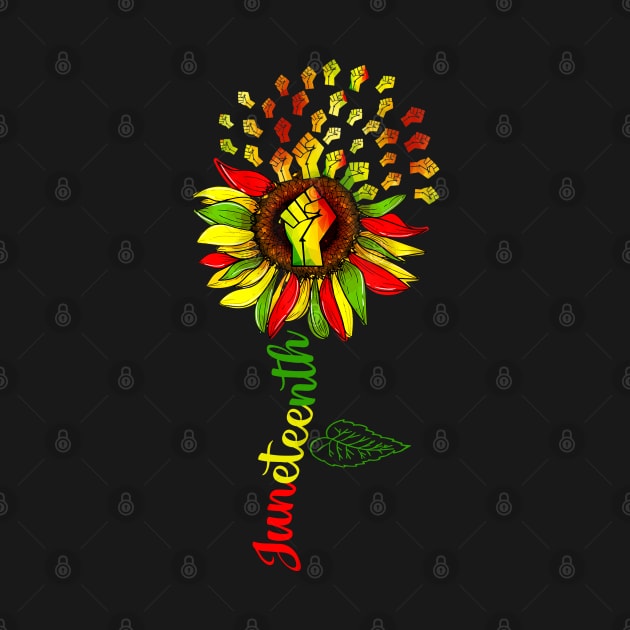 Juneteenth Sunflower Fist Black History African American by Miami.art