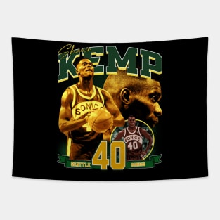 Shawn Kemp The  Reign Man Basketball Legend Signature Vintage Retro 80s 90s Bootleg Rap Style Tapestry