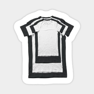 BlackWhite Tshirt Illust Magnet