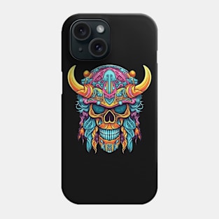 Viking Skull Neon Graffiti Phone Case