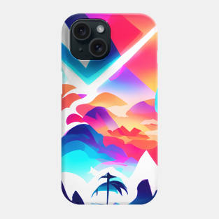 Neo Tropical Sunset Neon Abstract Pattern Phone Case