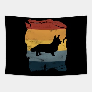 Cardigan Welsh Corgi Distressed Vintage Retro Silhouette Tapestry