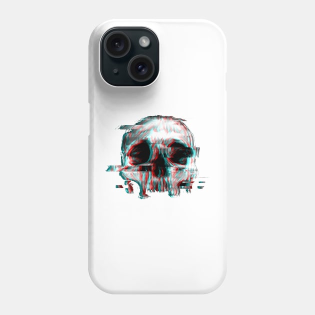 Glitch Skull Phone Case by HilariousDelusions