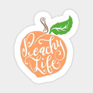 Peachy Life Quote Graphic Peach Design Color Magnet