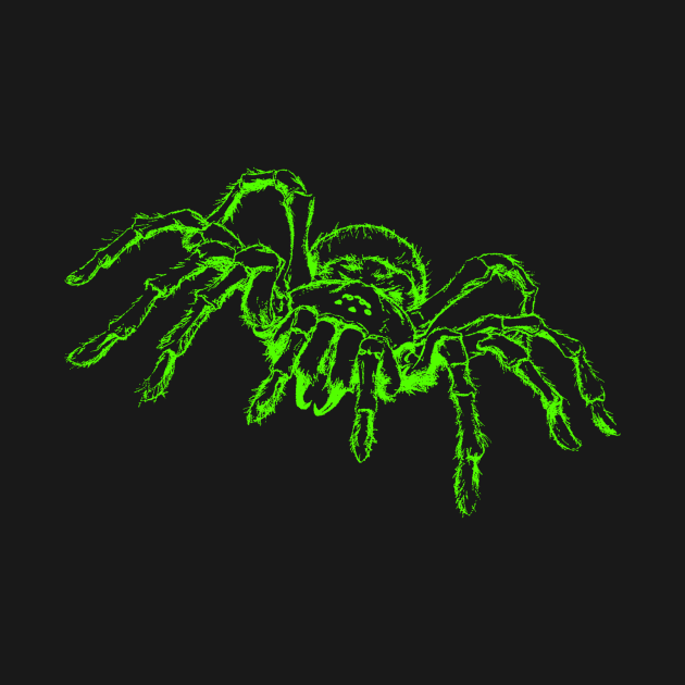 Spider - Neon Green Spider Tarantula - Black by Thor