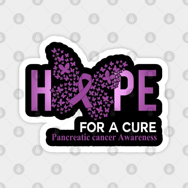 Hope For A Cure Butterfly Gift Pancreatic cancer 2 Magnet by HomerNewbergereq