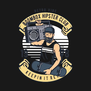 Boombox Hipster, Vintage Retro Classic T-Shirt