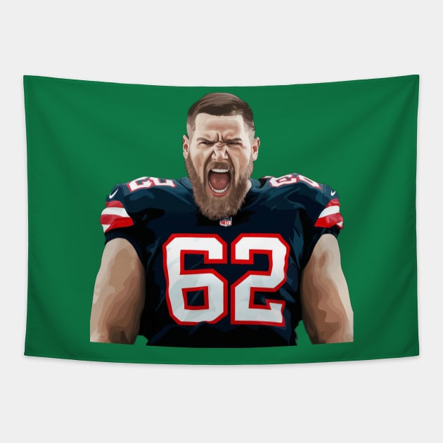 Jason Kelce Chiefs Tapestry by Aldrvnd