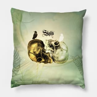 Awesome skulls with crows Pillow