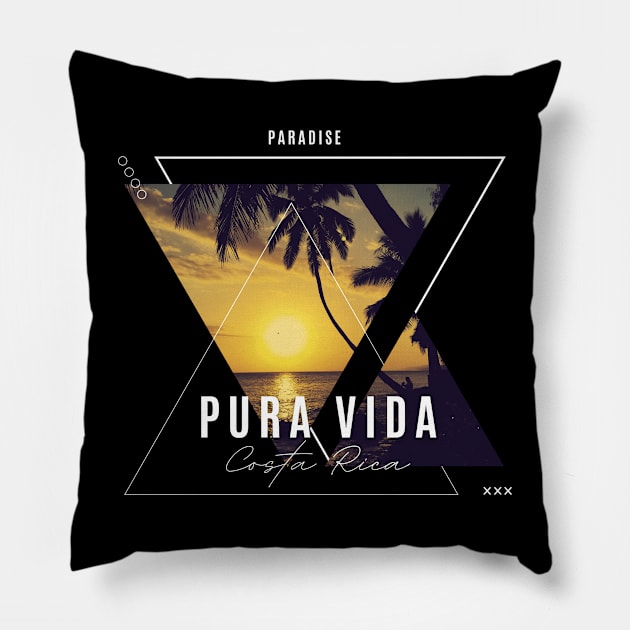 Paradise Pura Vida Costa Rica Pillow by Jambella