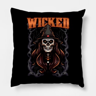 Wicked skull witch Pillow