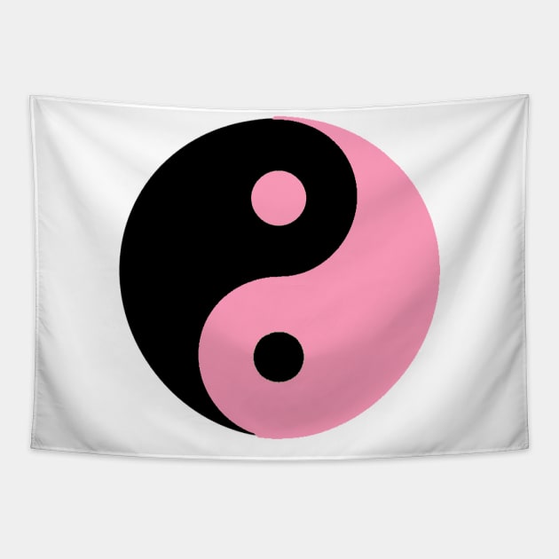 Yin Yang in black and pink Tapestry by NovaOven