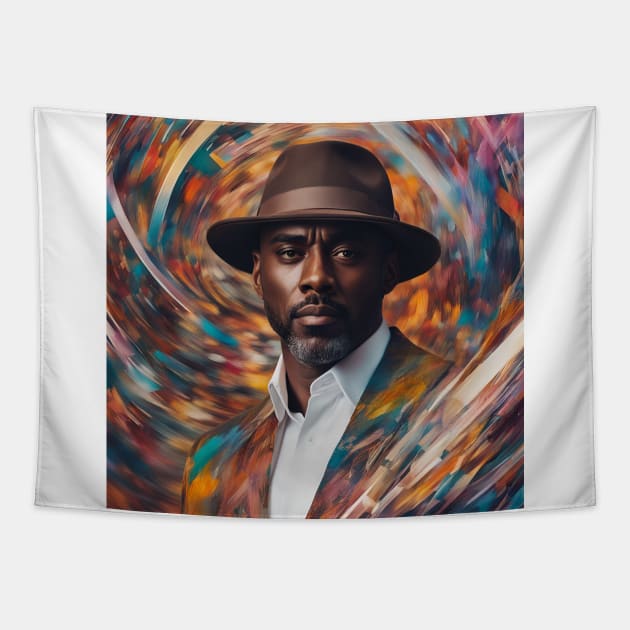 colorful workout with Idris Elba Tapestry by bogfl