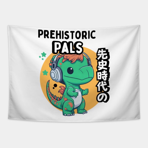 Prehistoric pals Tapestry by Japanese Fever