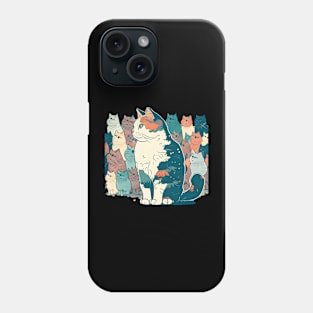 Colorful cute cat style - Retro Cat Phone Case