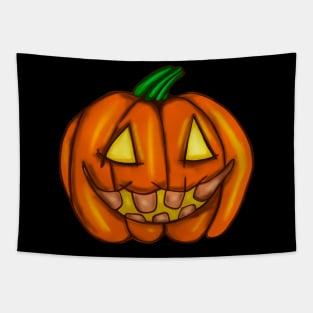 Halloween Pumpkin with no Nose Tapestry