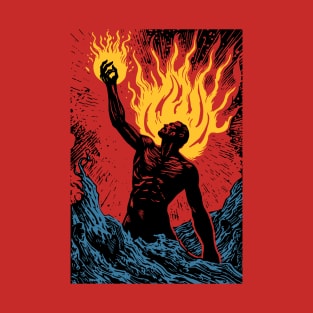 Prometheus bringing the fire to humanity T-Shirt