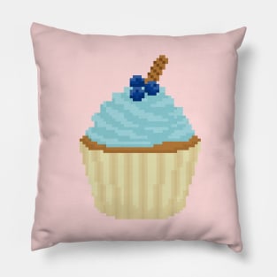 Aqua cupcake pixel art Pillow