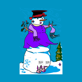 A Snow Woman with Bunny Shoes T-Shirt