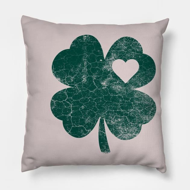 St Patricks Shamrock Heart Pillow by OldTony