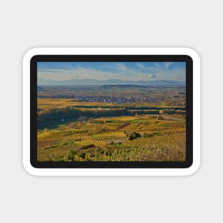 View across the Kaiserstuhl in Autumn towards Alsace Magnet