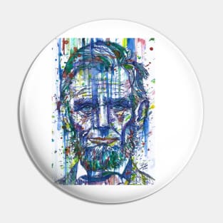 ABRAHAM LINCOLN watercolor and ink portrait Pin