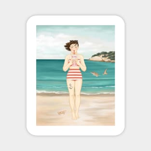 Girl On The Beach Magnet