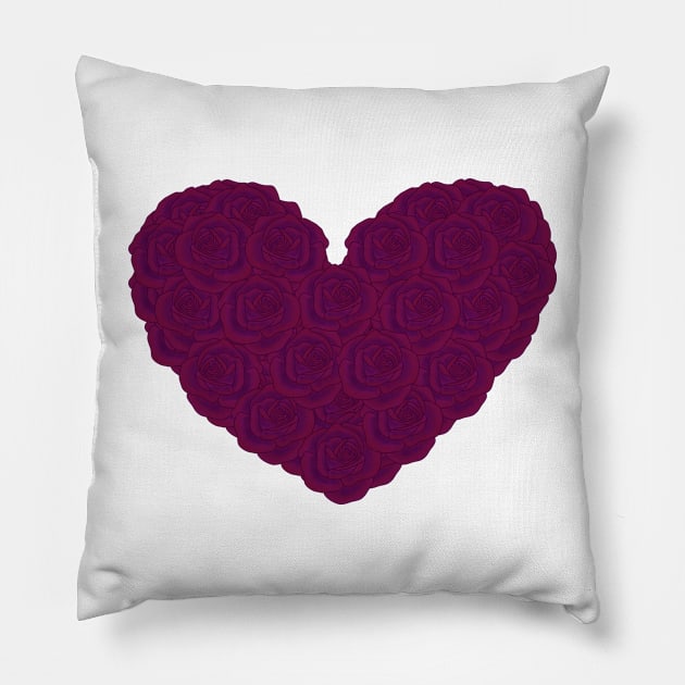 Purple rose heart Pillow by tothemoons
