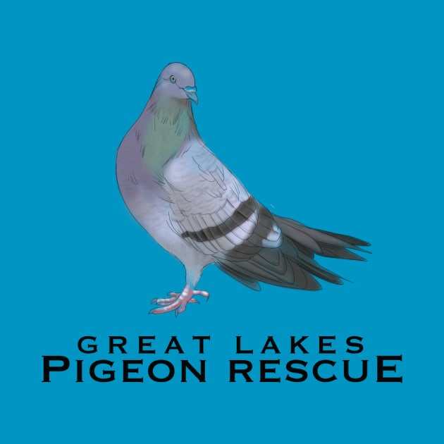 Great Lakes Pigeon Rescue Mascot - Black Letters by Great Lakes Pigeon Rescue