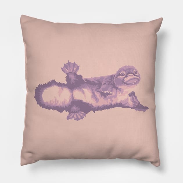 Pretty Pink Platypus Portrait Pillow by Slightly Unhinged