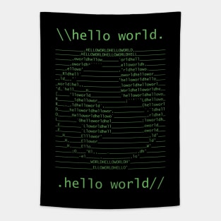 Hello World Text Art Tapestry