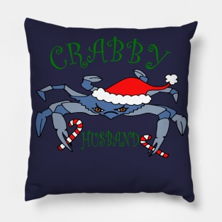 Funny Crabby Husband Christmas Crab Pillow