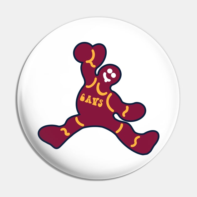 Jumping Cleveland Cavaliers Gingerbread Man Pin by Rad Love