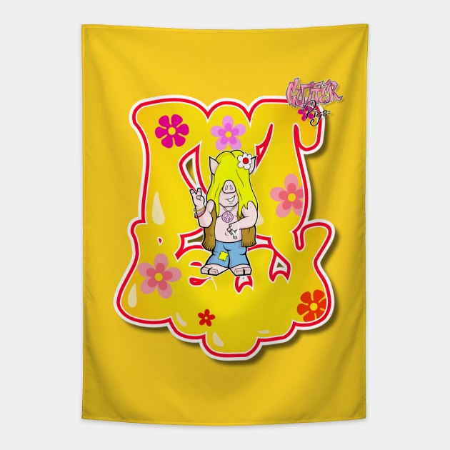 Gutter Pigs Pot Belly Tapestry by GutterPigs