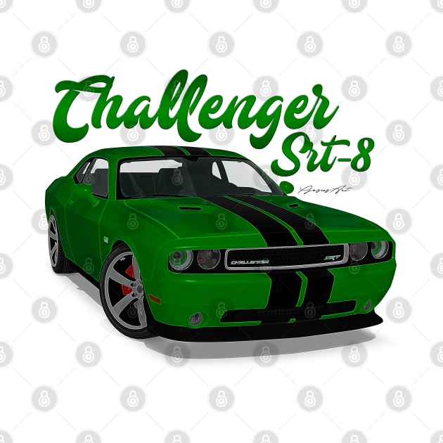 Challenger Srt-8 Green Stripe Front by PjesusArt