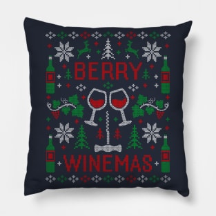 Funny Wine Lover Wine Drinking Ugly Christmas Sweater Party Favorite Pillow