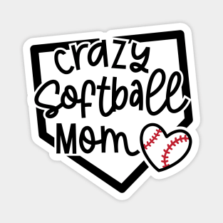 Crazy Softball Mom Cute Youth Sports Funny Magnet