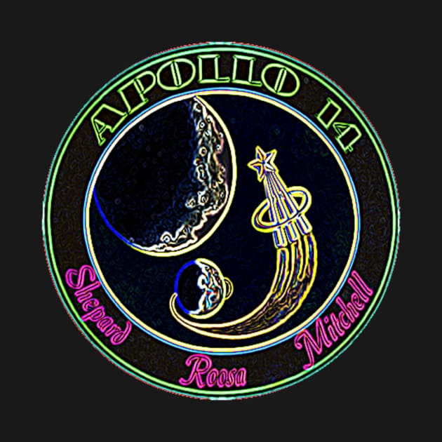 Apollo 14 Neon Retro Design by Lunar Lens